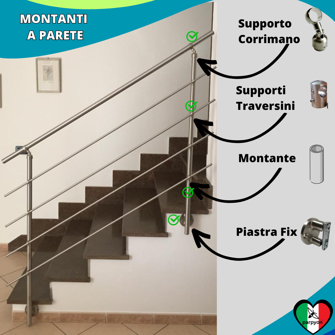 Montante per Ringhiera Fissaggio Laterale