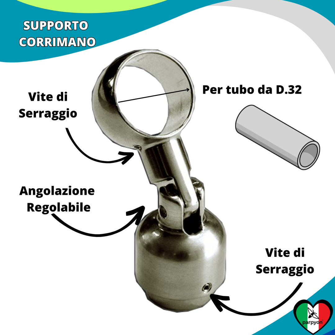 Accessori Ringhiera - Supporto Snodato Tubo corrimano