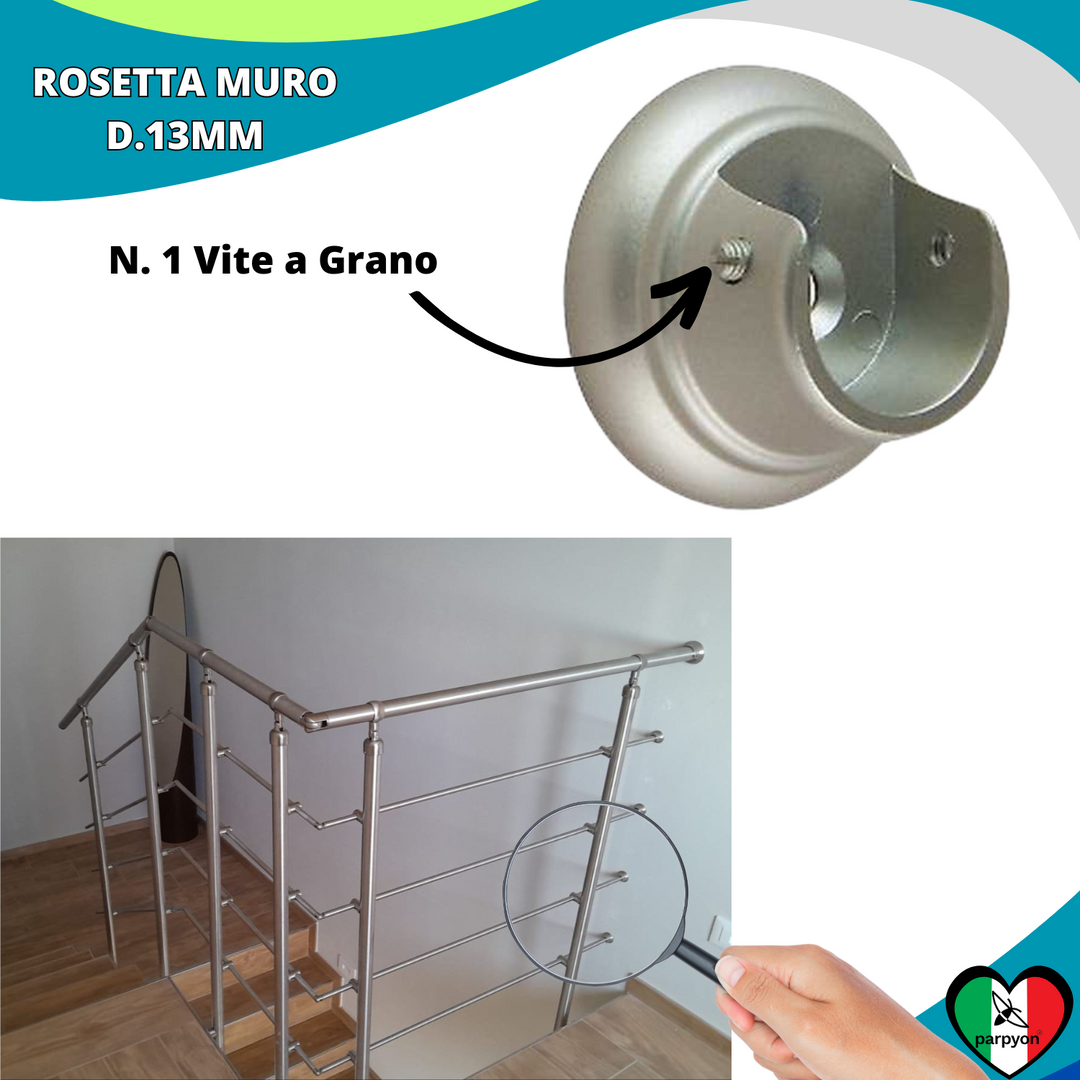 Accessori Ringhiera - Supporti a Muro Tubo D.13mm -4Pz