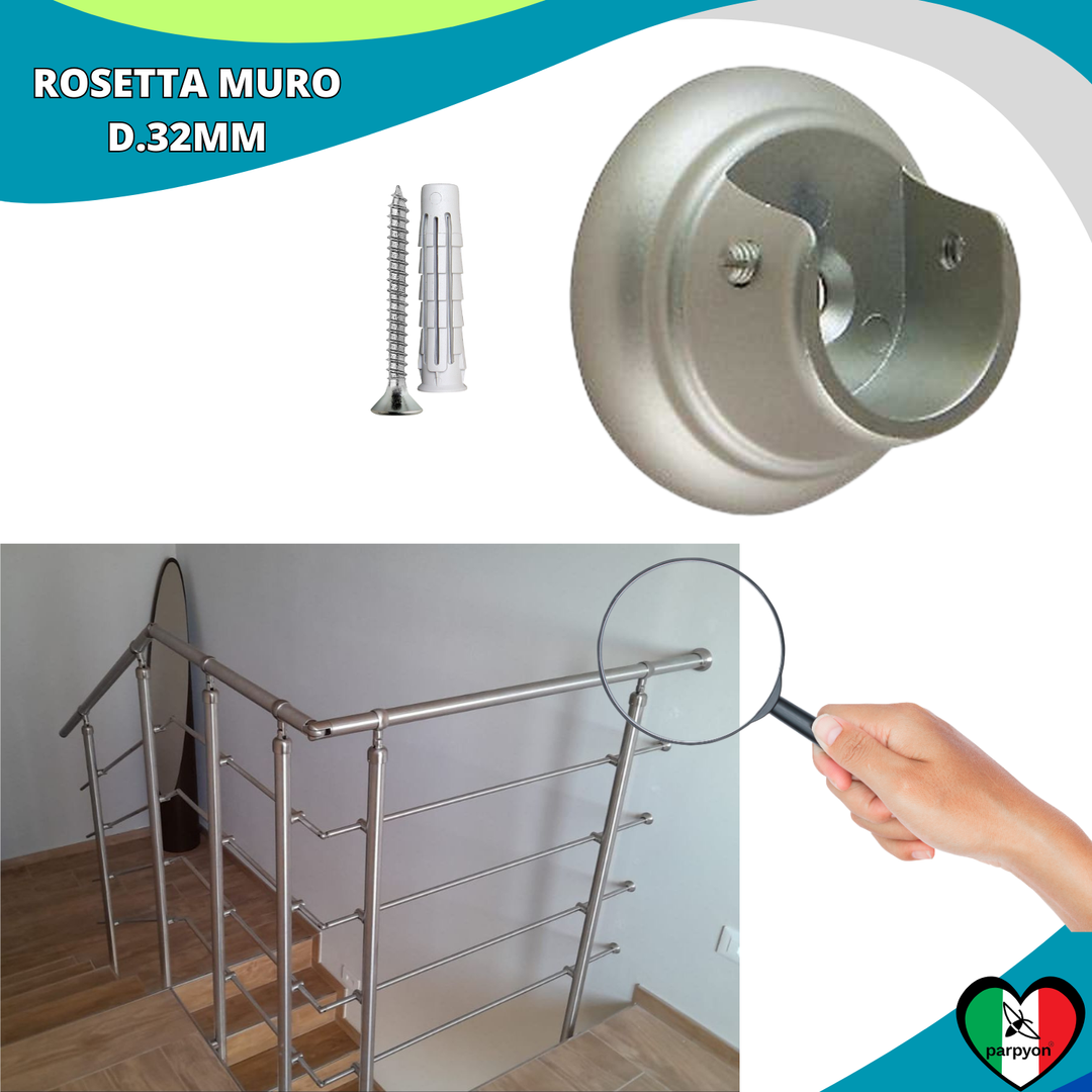 Accessori Ringhiera - Supporti a Muro Tubo D.32mm