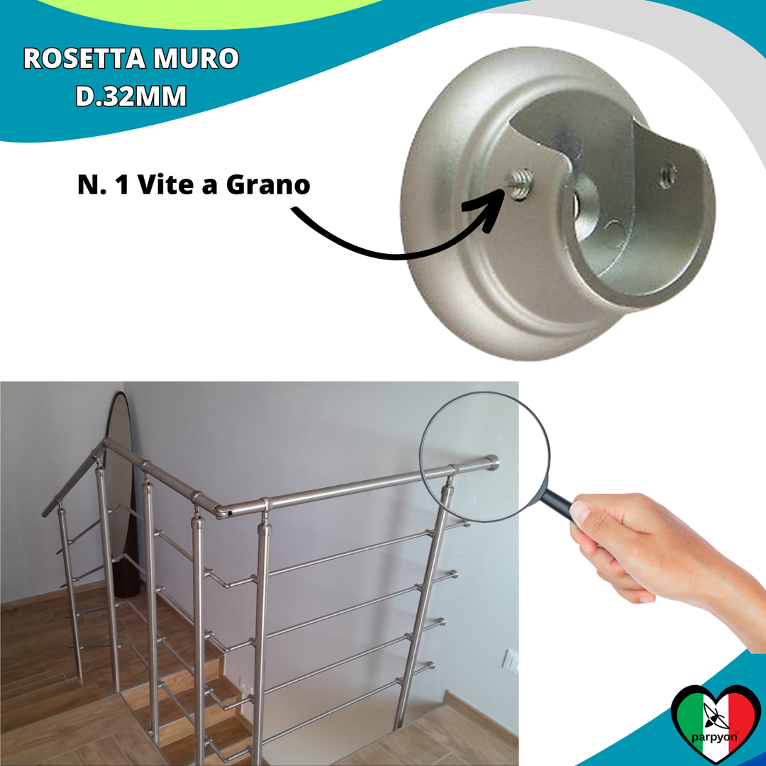 Accessori Ringhiera - Supporti a Muro Tubo D.32mm