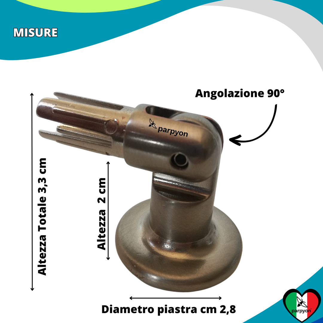 Accessori Ringhiera - Piastra a muro Snodo Tubo D. 13mm -4pz