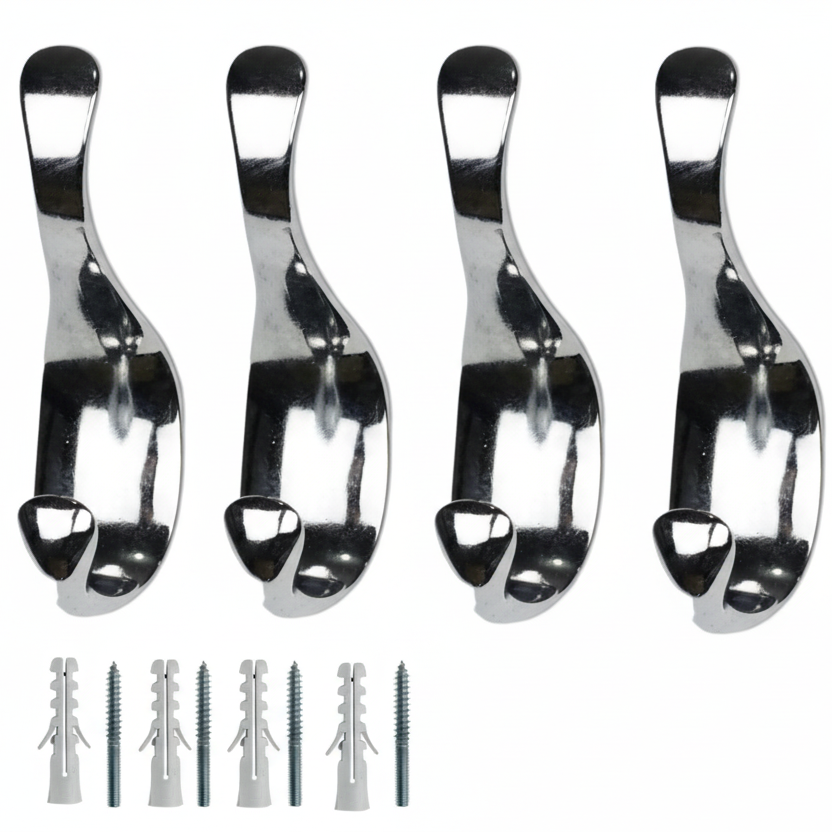 Appendiabiti a parete, 4 ganci attaccapanni da muro ingresso arredamento (MOD.113) falenashop.myshopify.com