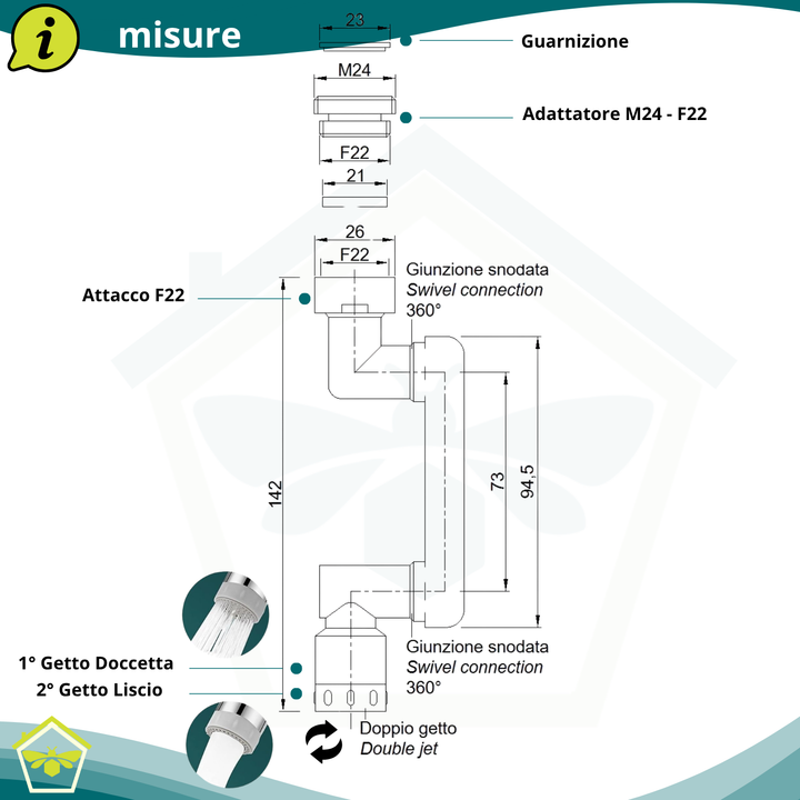 AREATORE RUBINETTO SNODABILE