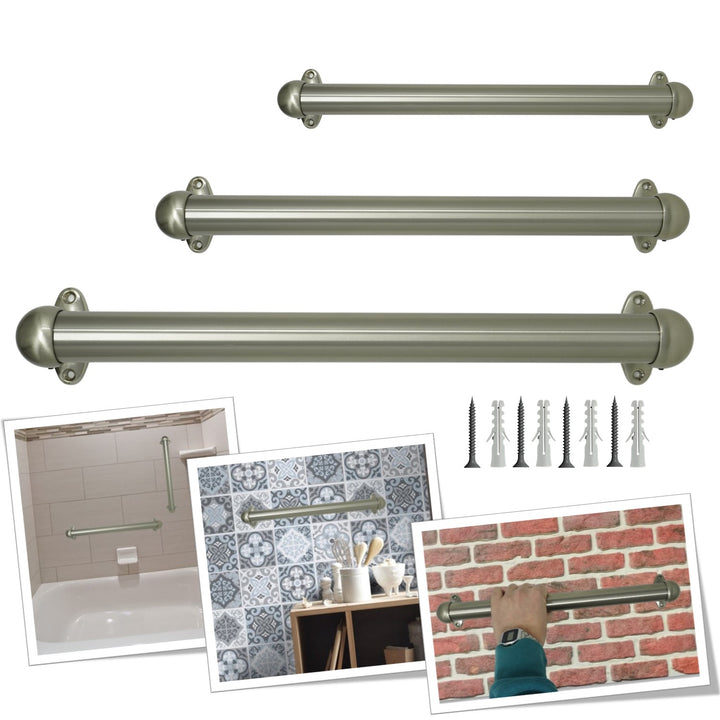 Corrimano in Acciaio Inox D.32mm con supporti Mod.M19