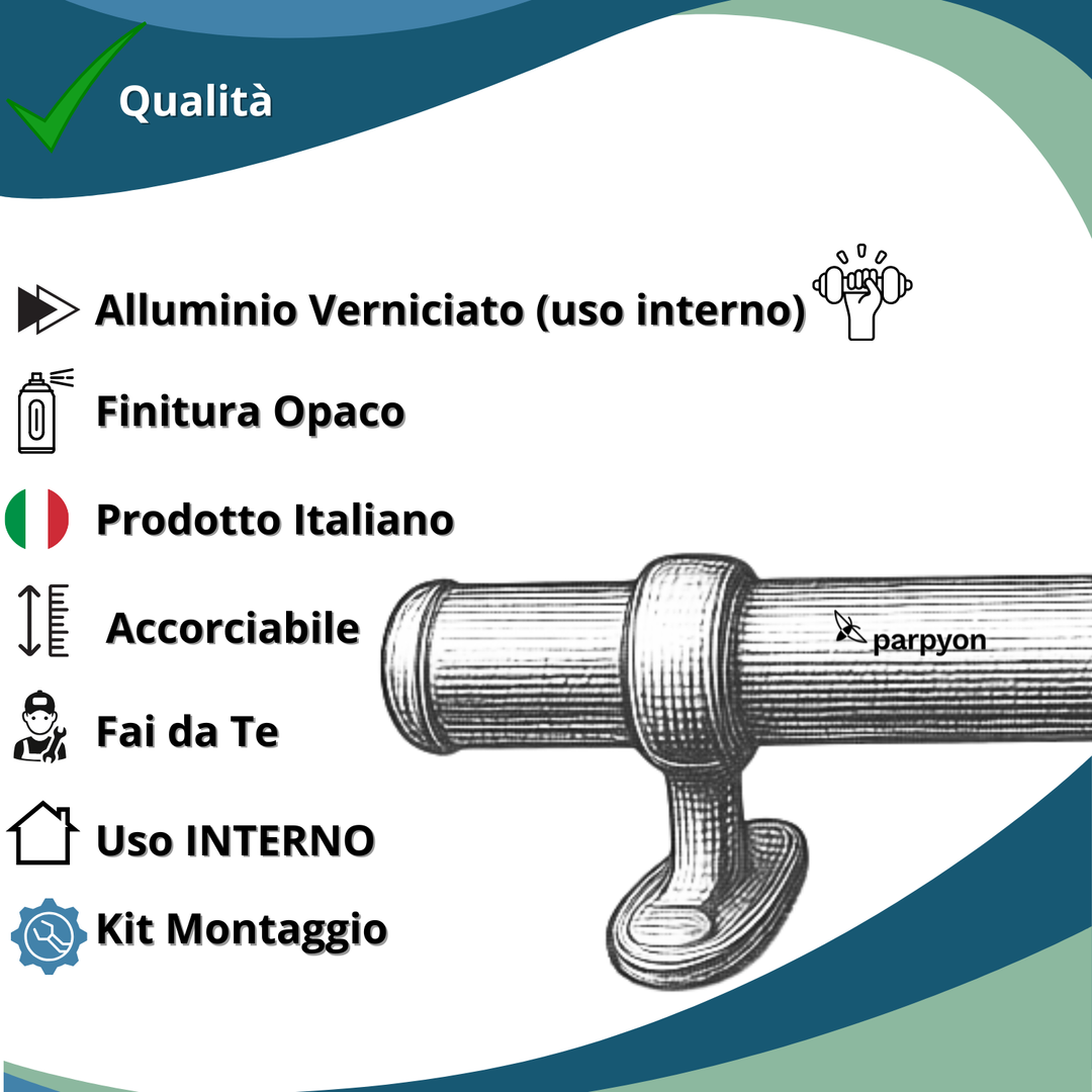 Corrimano in metallo Bianco con supporti a muro Mod.518