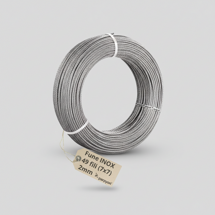 Fune Acciaio INOX AISI 316 per Esterno 49F.- D.2mm