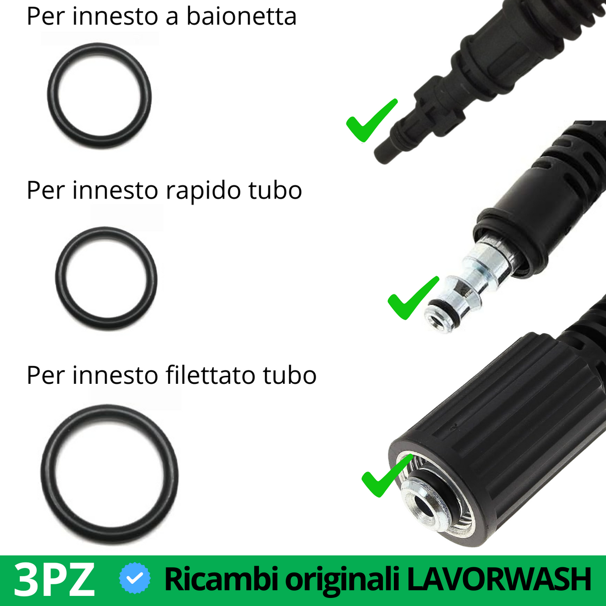 Lavor n. 3 guarnizioni Oring per accessori idropulitrice Lavorwash falenashop.myshopify.com