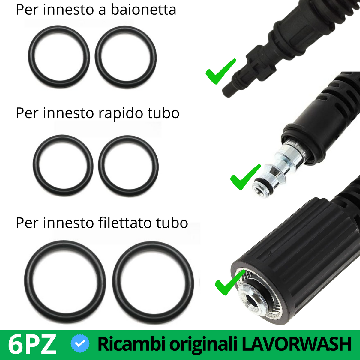 Lavor n. 6 guarnizioni Oring per accessori idropulitrice Lavorwash falenashop.myshopify.com