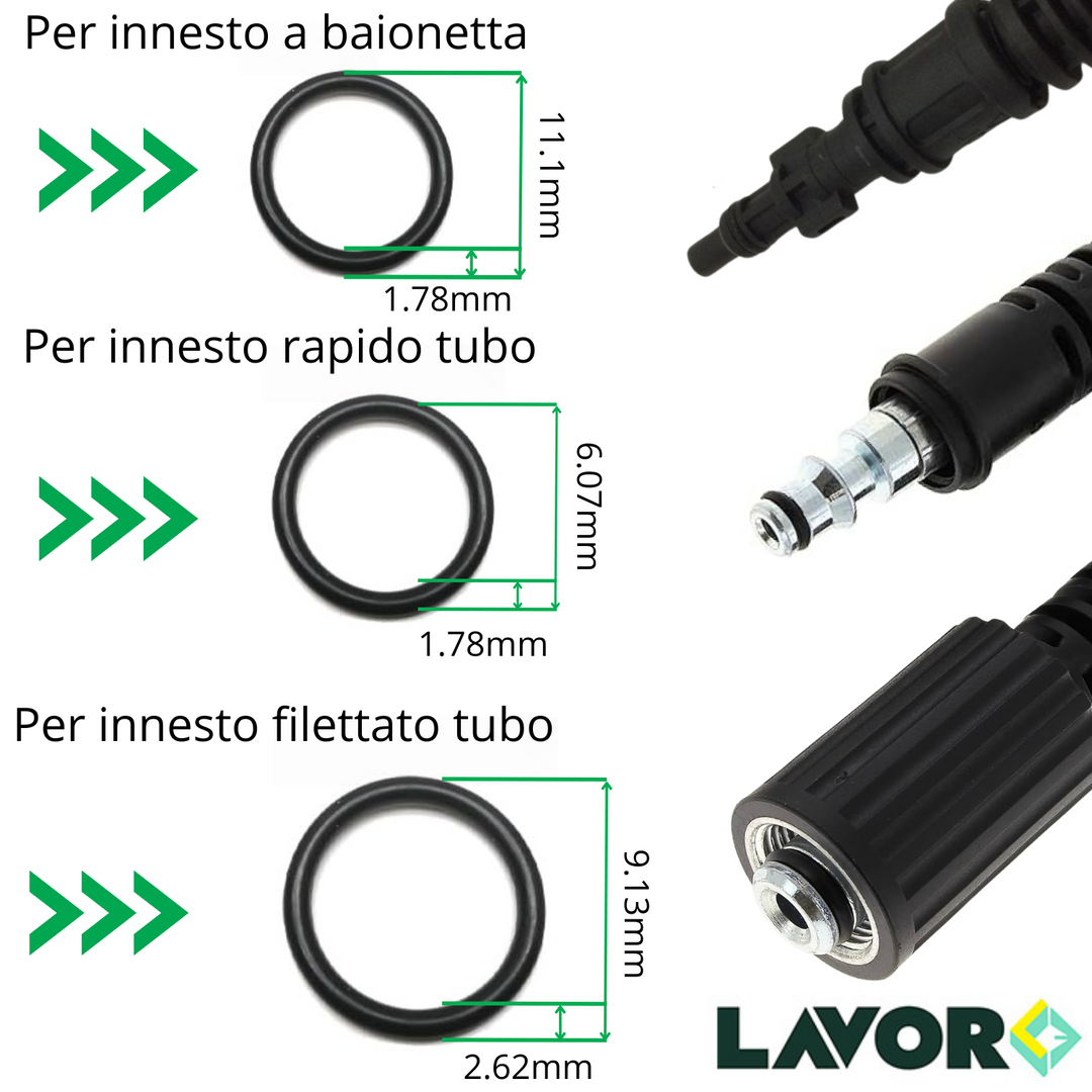 Lavor n. 3 guarnizioni Oring per accessori Lavorwash