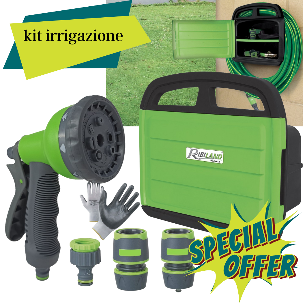 Kit Porta tubo a parete + Doccetta multifunzione 8 getti + Raccordi falenashop.myshopify.com