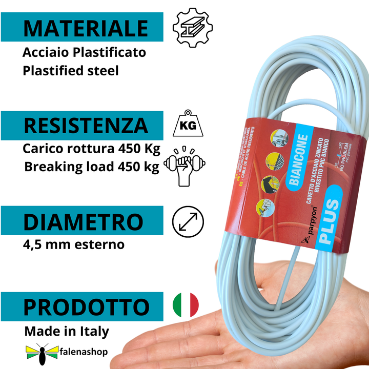 Filo per stendere il bucato da esterno Plus con anima Acciaio Plus 42 FILI d 4.5mm