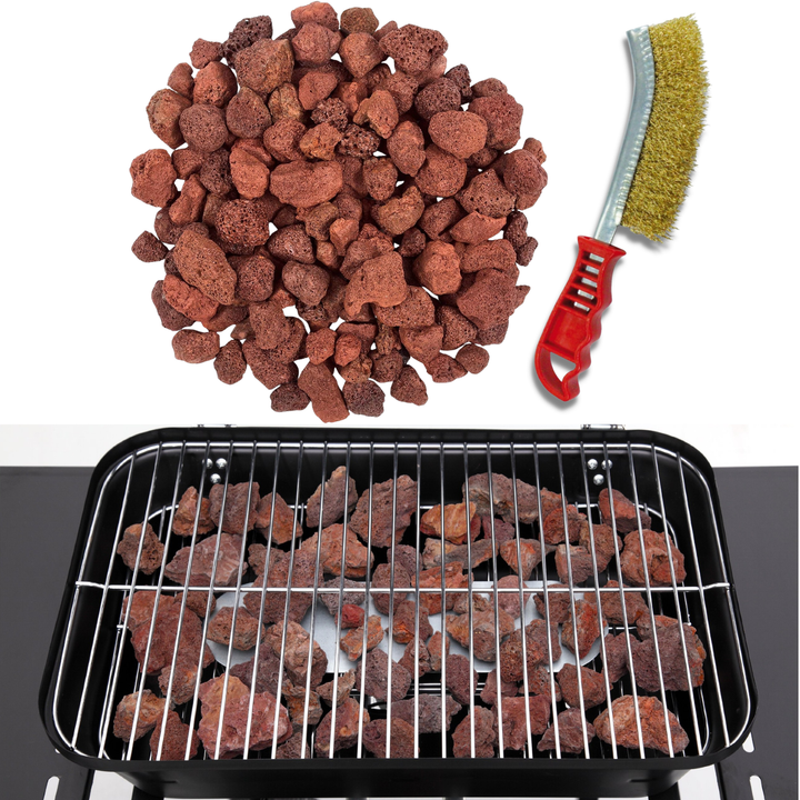 Pietra lavica per barbecue a gas 3Kg + spazzola