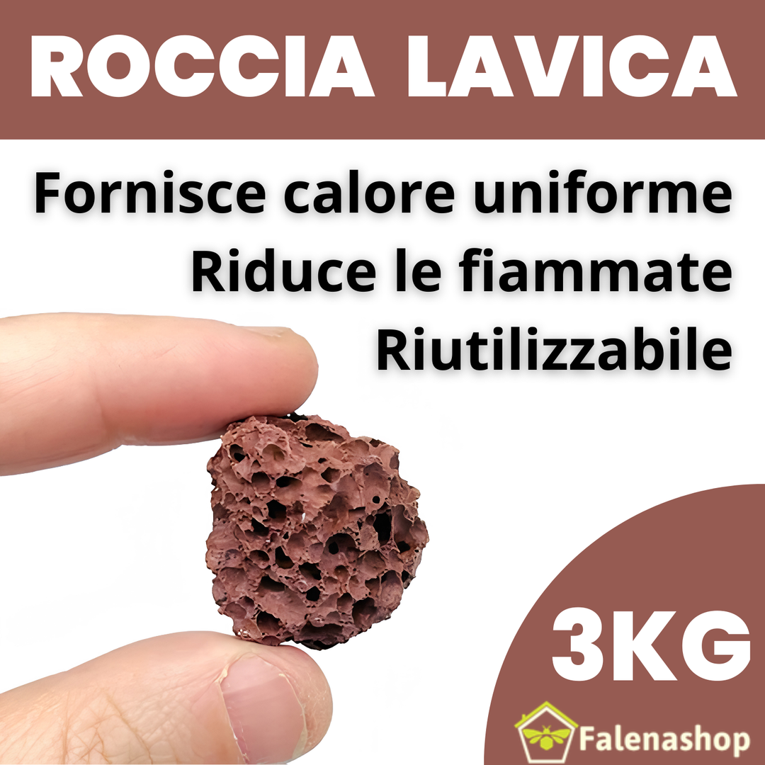 Pietra lavica per barbecue a gas 3Kg + spazzola