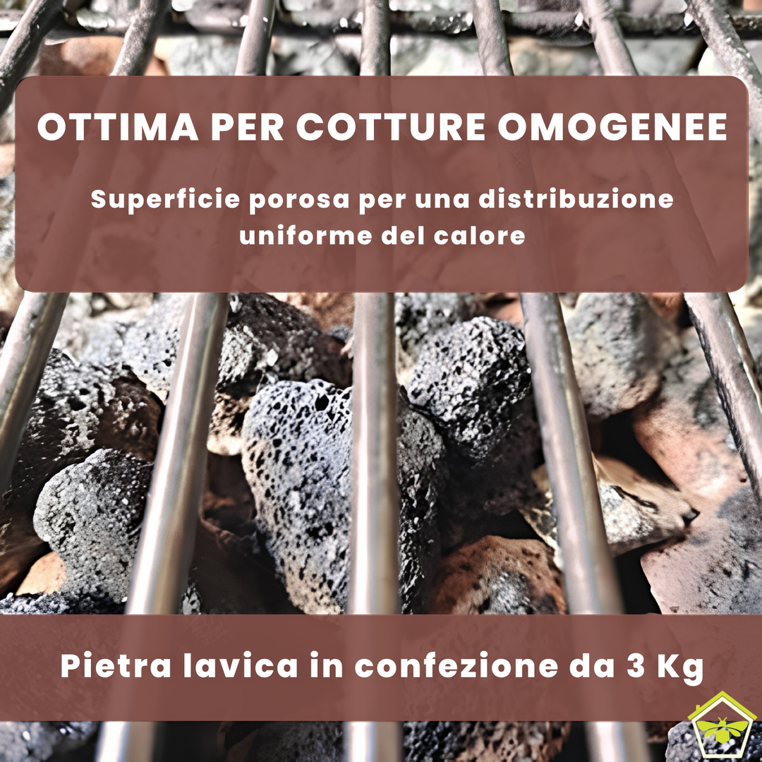 Pietra lavica per barbecue a gas 3Kg + spazzola