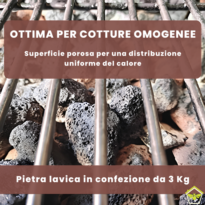 Pietra lavica per barbecue a gas 3Kg + spazzola