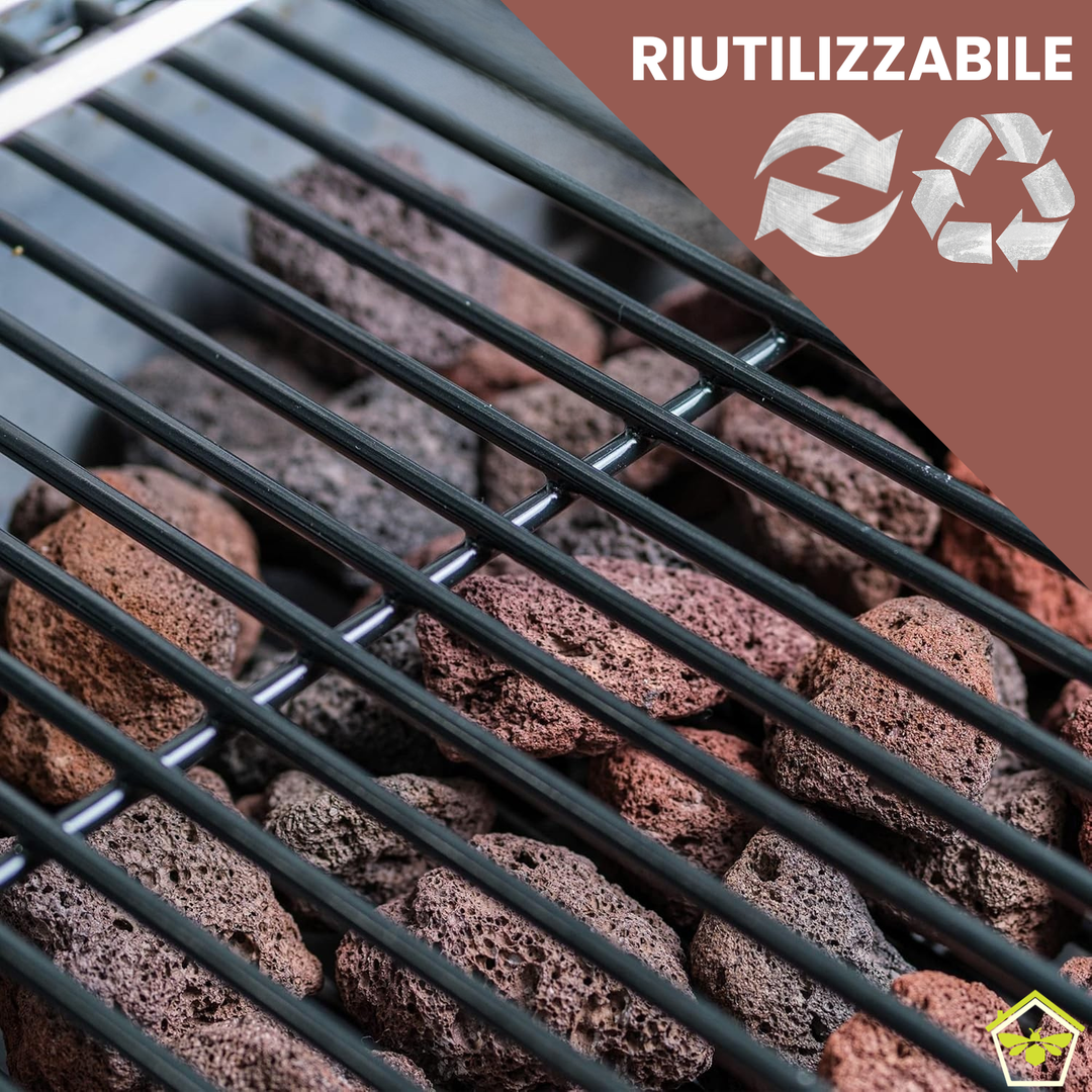 Pietra lavica per barbecue a gas 3Kg + spazzola