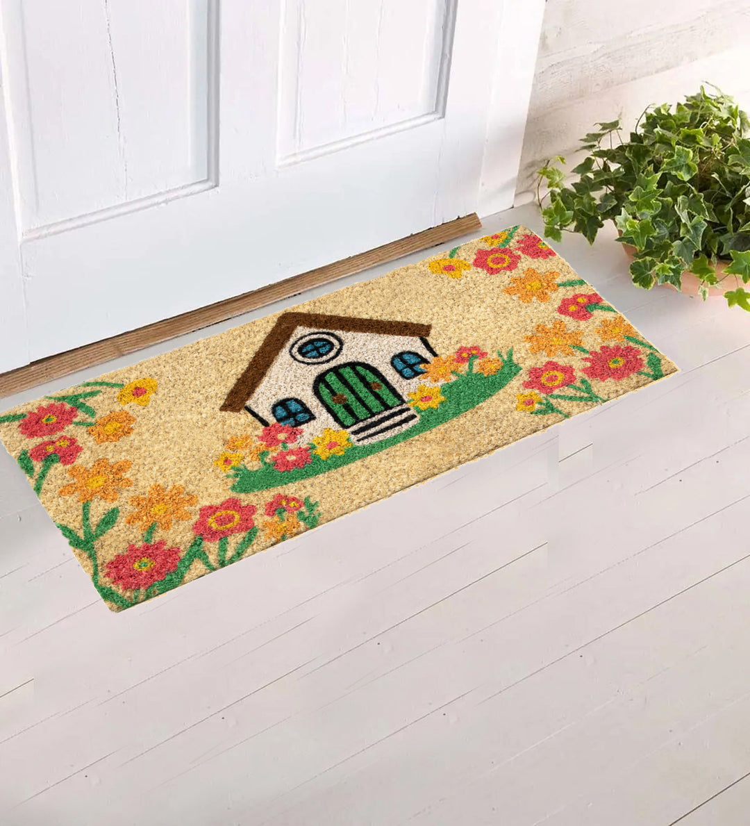 Zerbino Ingresso casa Divertente Simpatico cm 23X53 Tappeto Antiscivolo in Cocco