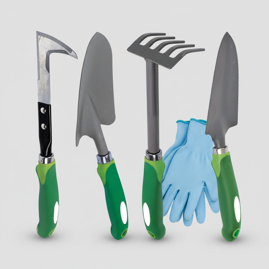 Set Giardinaggio Kit Giardinaggio 4 PZ rastrello, estirpatore Erbacce, 2 Paletta, + Guanti falenashop.myshopify.com