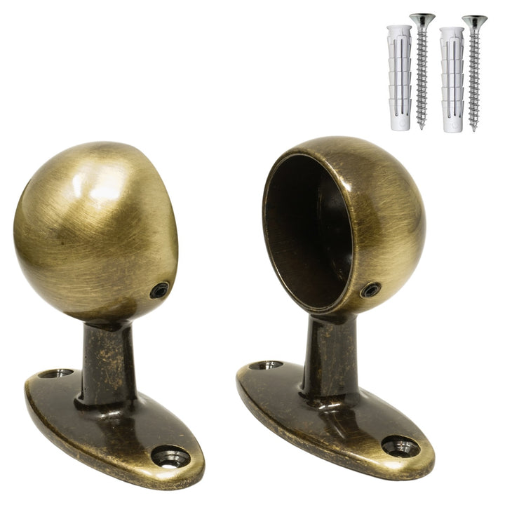 Supporti per bastoni tende in Metallo, 2pz. + viti e tasselli MOD. 519