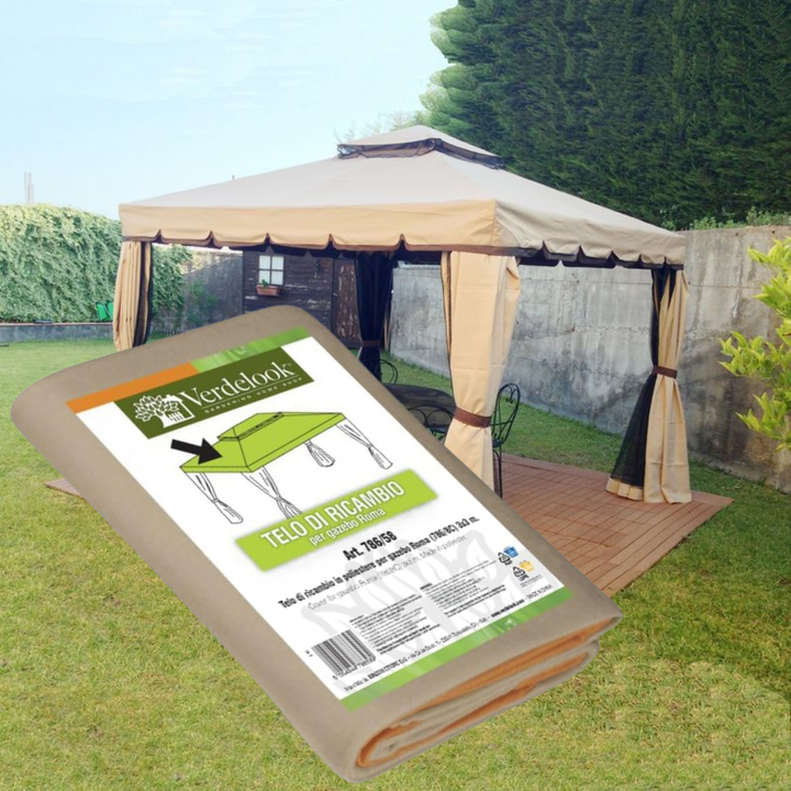 Telo gazebo 3x3 ROMA Copertura in tessuto poliestere, per gazebo da giardino esterno