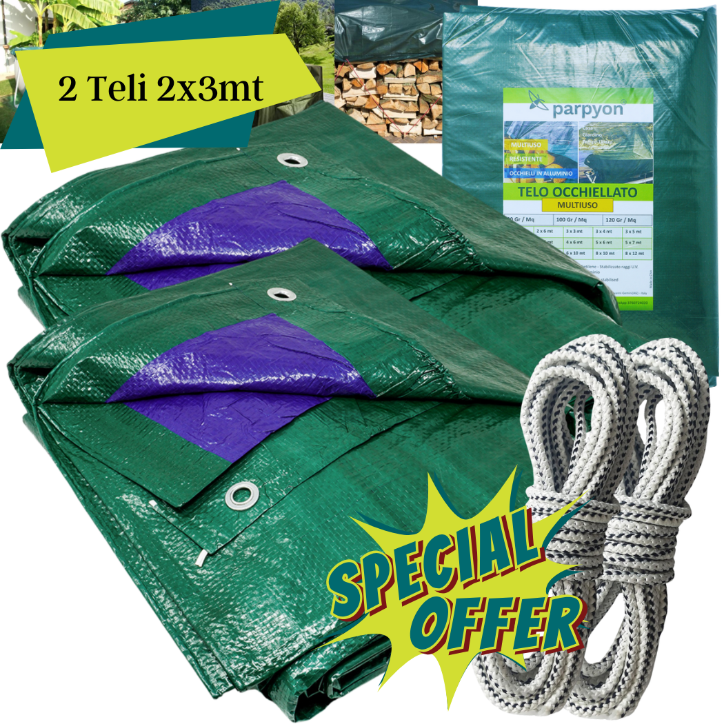 Telo occhiellato misura 3 x 5 mt 90 gr BLU in polietilene impermeabile copritutto multiuso Telo occhiellato misura 3 x 5 mt 90 gr BLU in polietilene impermeabile copritutto multiuso