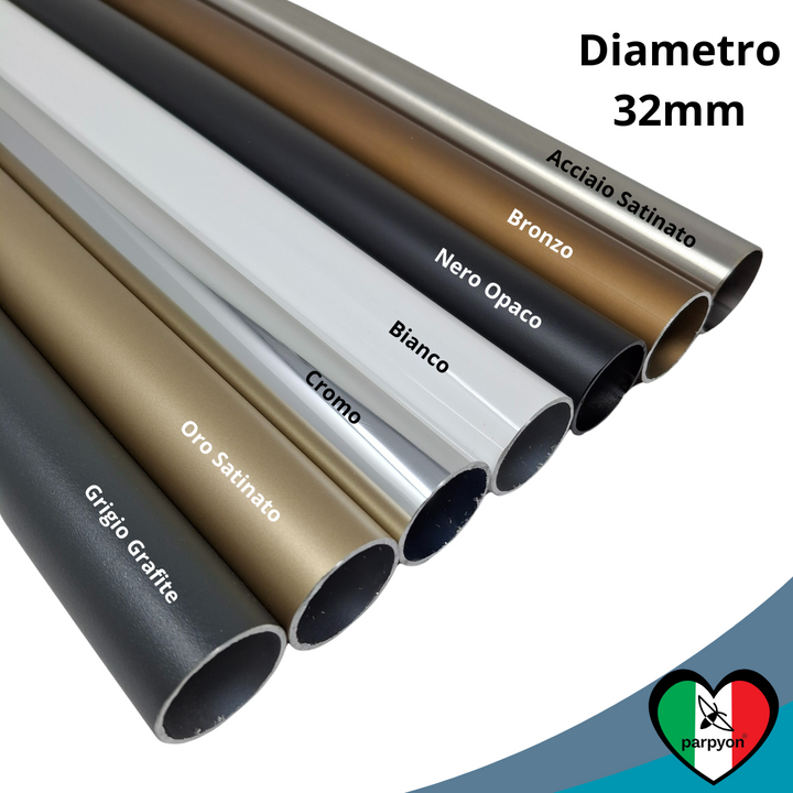 Tubo in metallo D.32 colore Cromo