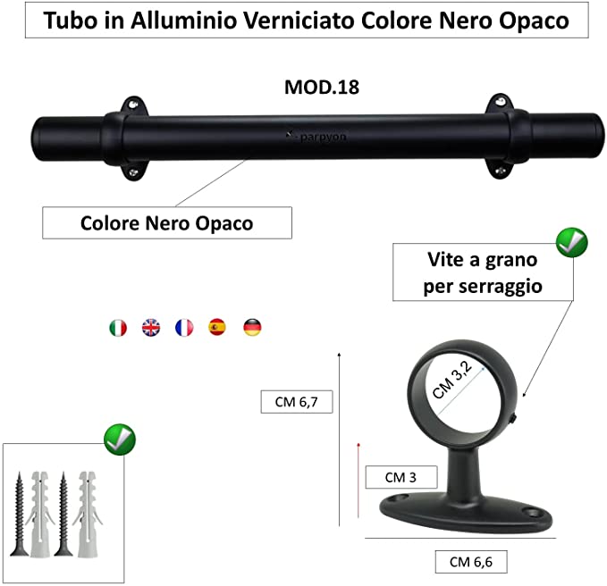 Maniglia appoggio Tubo corrimano a muro Mod. 518