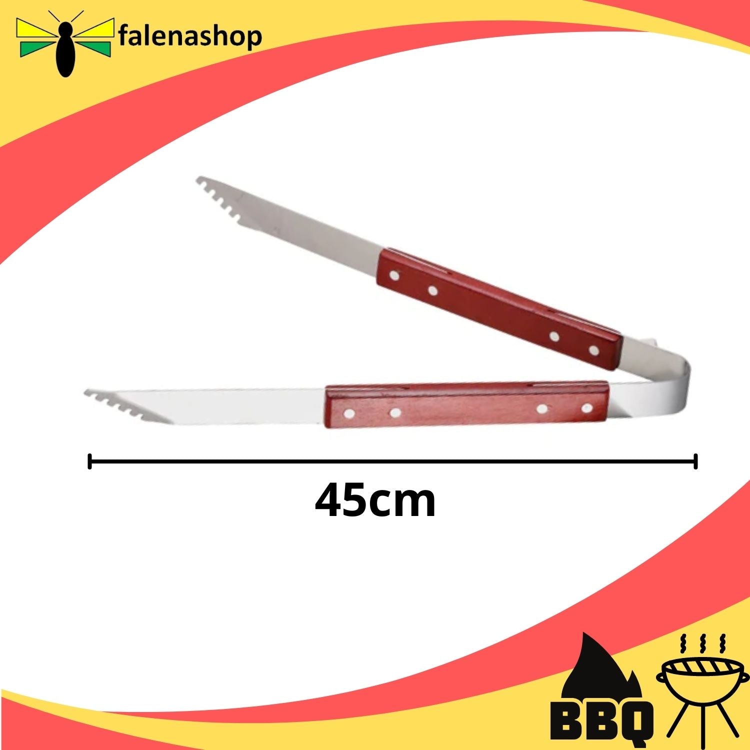 Pinza per Barbecue con Manico in Legno Attrezzi cucina BBQ falenashop.myshopify.com