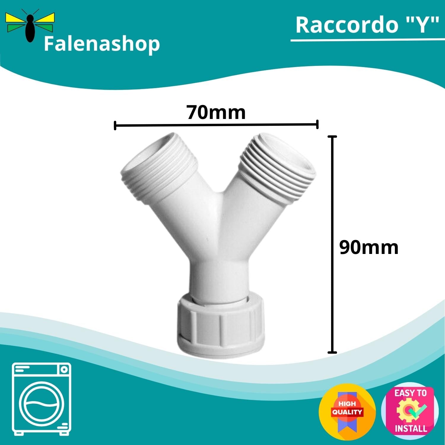 Raccordo Lavatrice doppia uscita con attacco 3/4" falenashop.myshopify.com