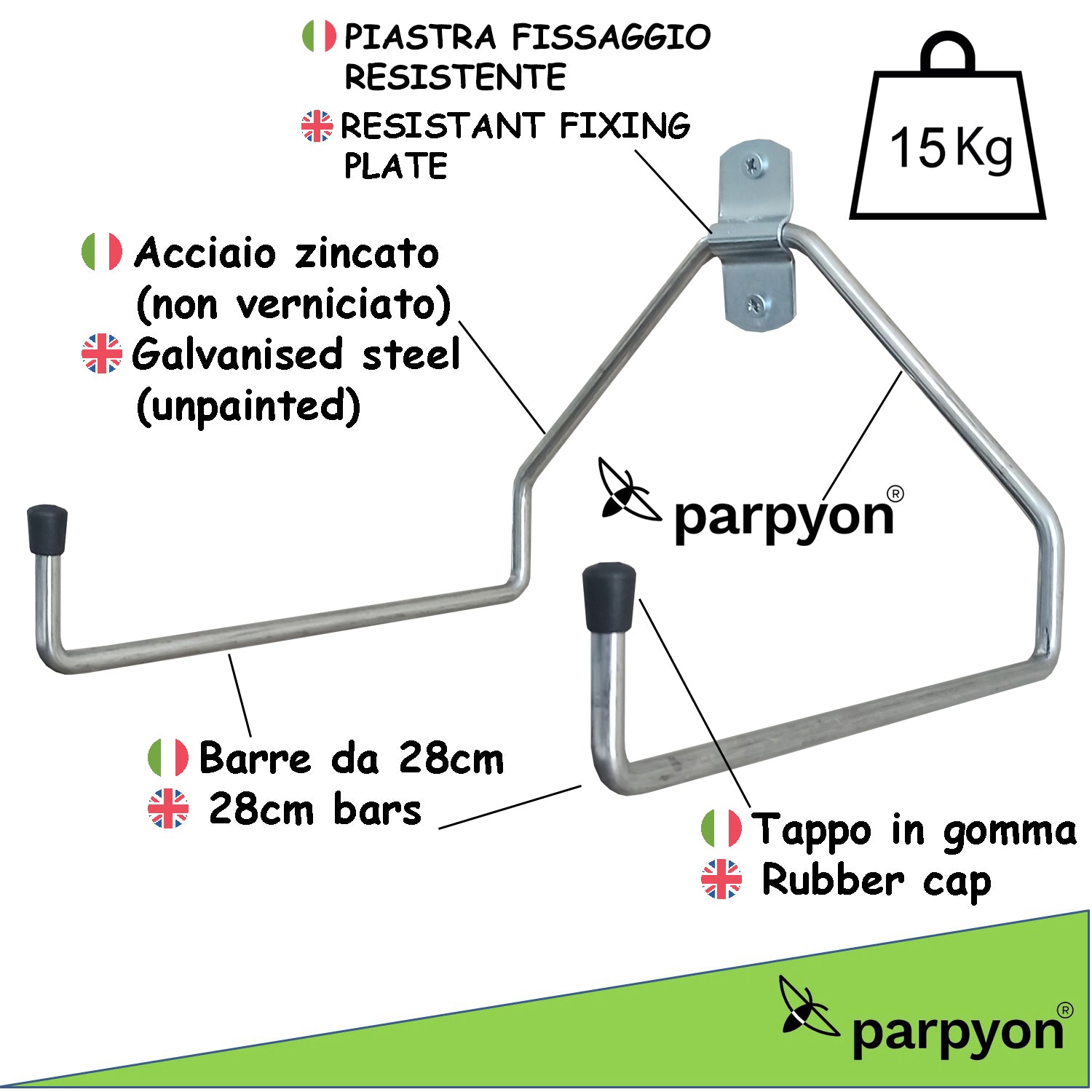 Gancio a muro porta attrezzi 2pz per sistemazione casa falenashop.myshopify.com