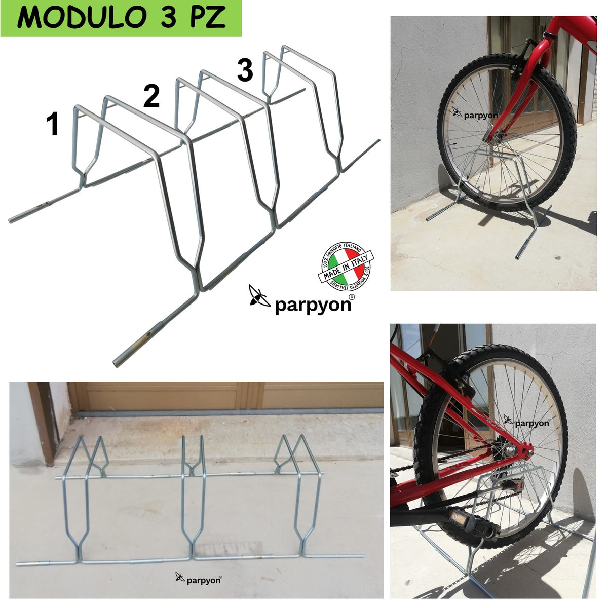 Porta biciclette da terra n. 3 rastrelliera biciclette, porta bici falenashop.myshopify.com