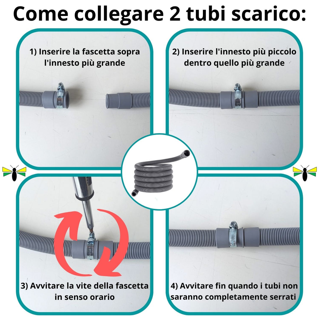 Tubo di riempimento universale SPARES2GO da 5 metri per lavatrice, lavastoviglie, tubo di alimentazione per acqua fredda extra lungo (5 m Tubo di riempimento universale SPARES2GO da 5 metri per lavatrice, lavastoviglie, tubo di alimentazione per acqua fredda extra lungo (5 m