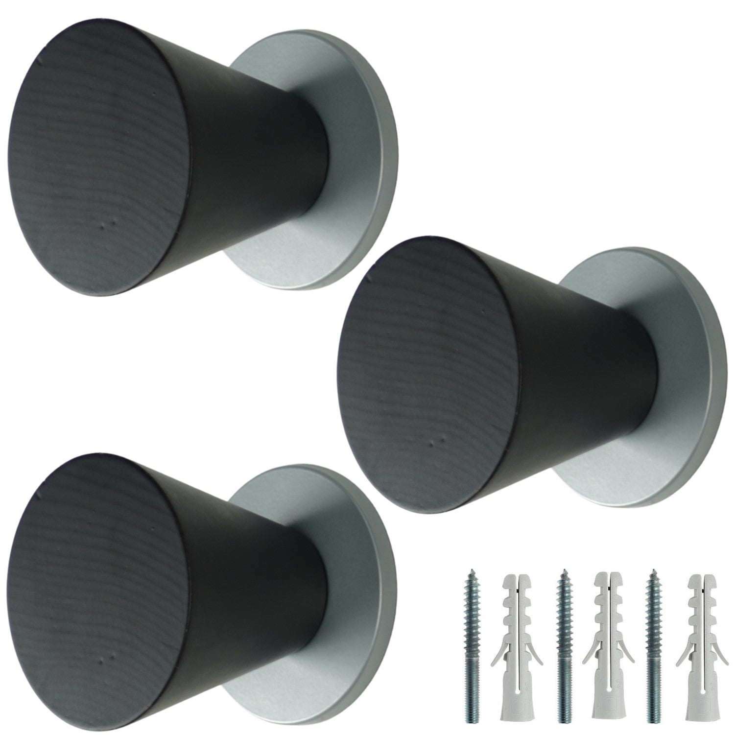 Appendiabiti a parete, 3 ganci attaccapanni da muro ingresso #colore_wenge