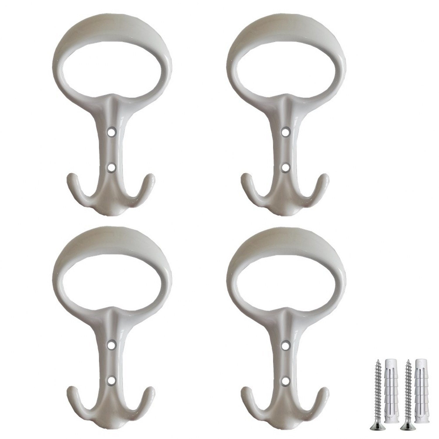 Appendiabiti a parete, 4 ganci attaccapanni da muro ingresso #colore_bianco