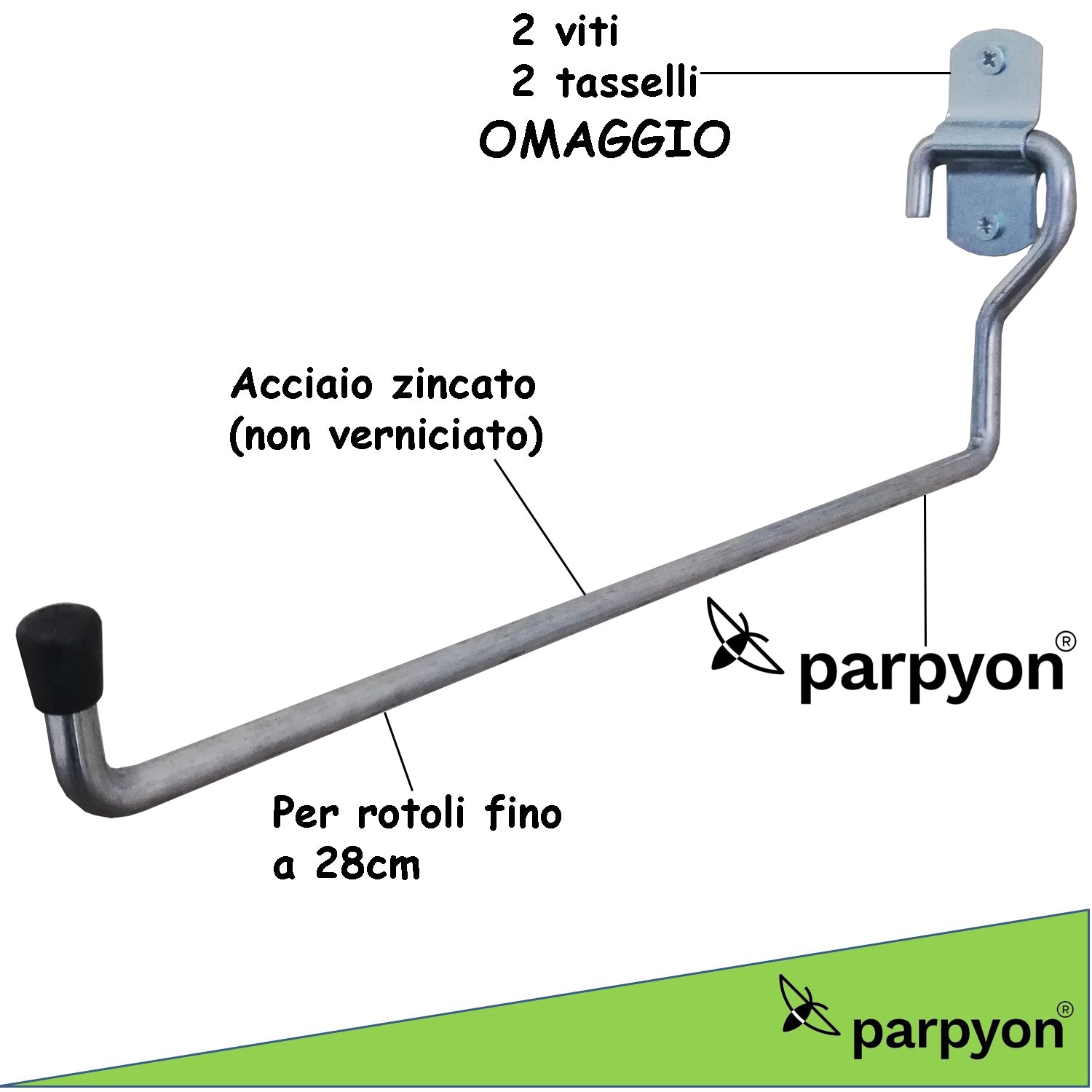 Portarotolo industriale a muro parete frontale Mod.3012 falenashop.myshopify.com