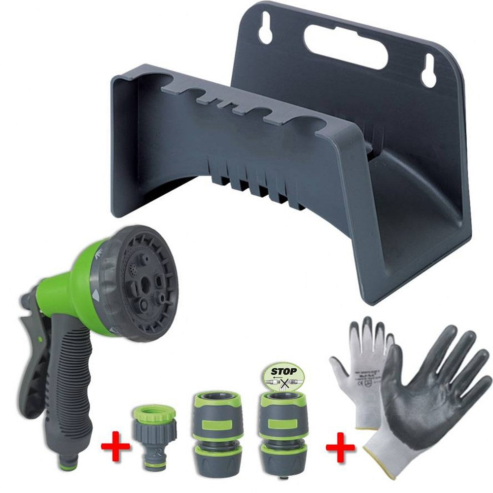 Kit Porta Tubo a Parete + Doccetta Multifunzione 8 getti + Raccordi falenashop.myshopify.com