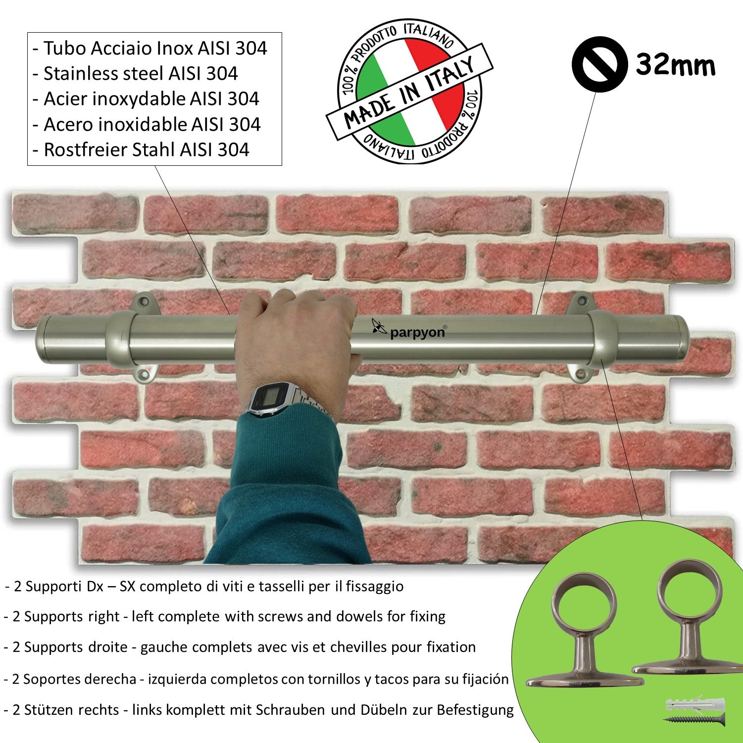 Maniglia appoggio Tubo corrimano a muro Mod. 518