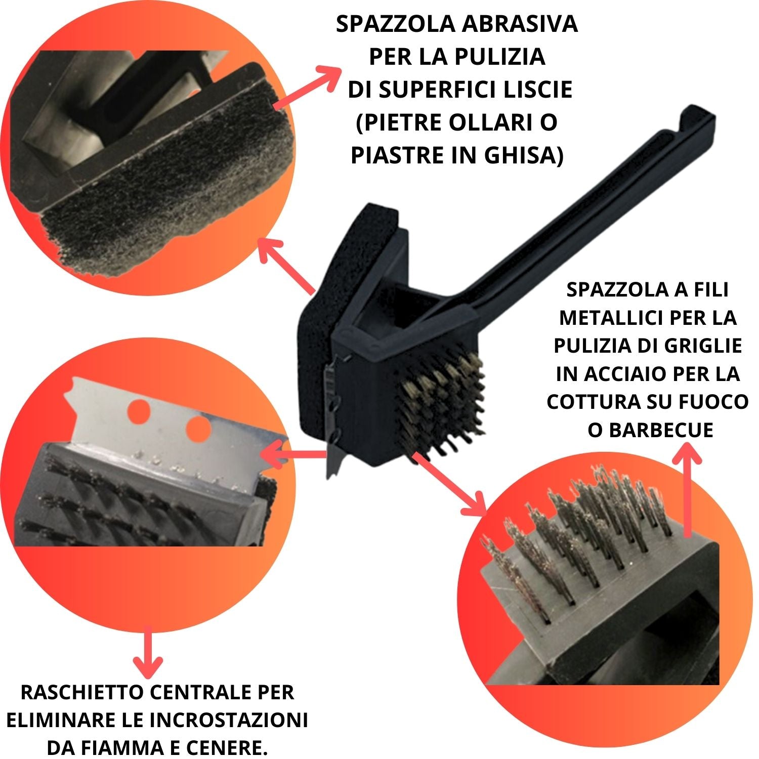 Spazzola Pulisci Griglia Barbecue Multifunzione falenashop.myshopify.com
