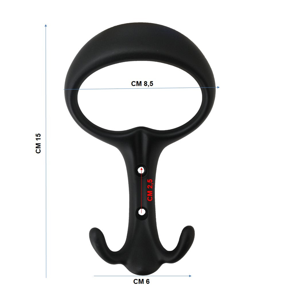 Misure Appendiabiti a parete, 4 ganci attaccapanni da muro ingresso, appendi accappatoio 107 #colore_nero