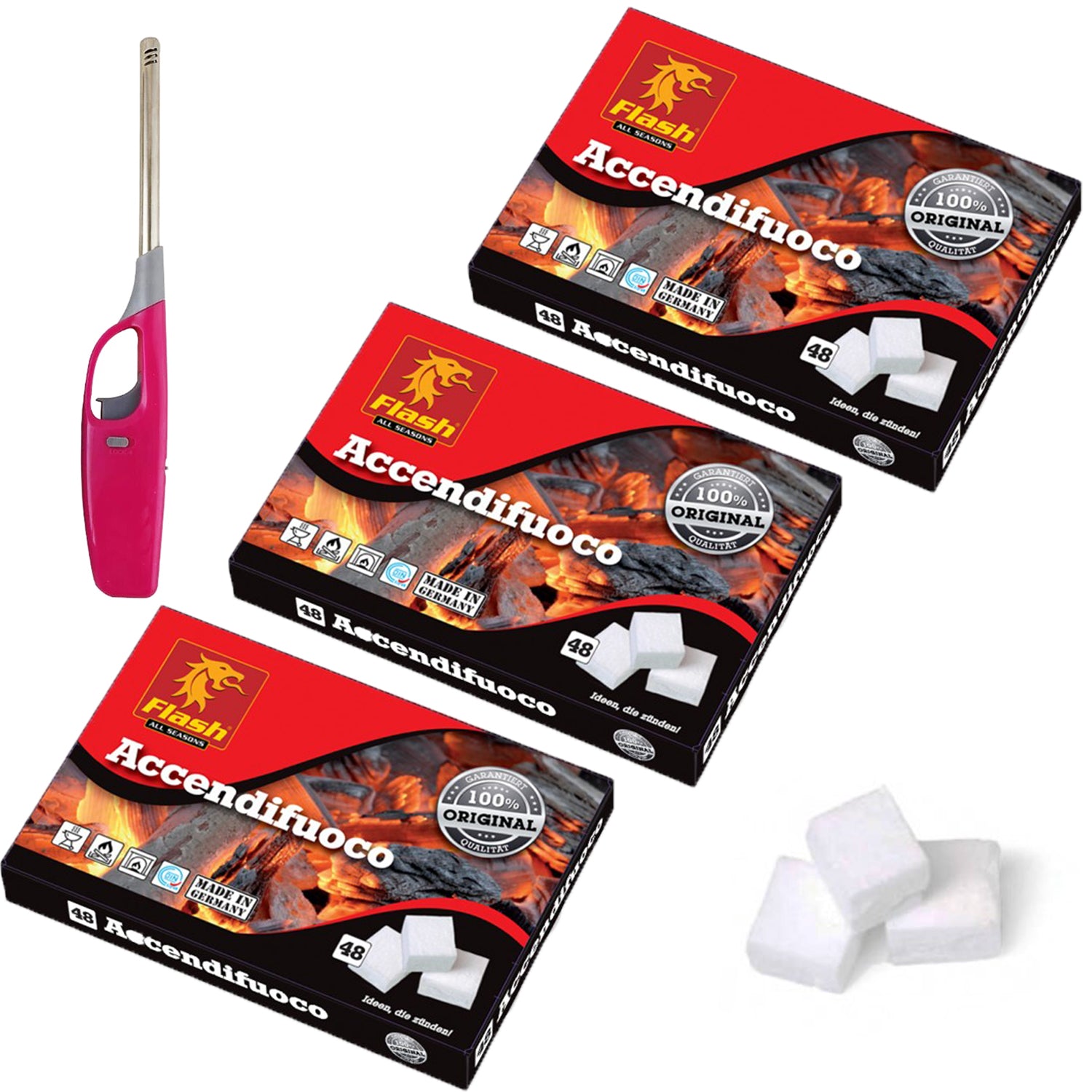 Accendifuoco 144pz Accendi carbone barbecue + Accendigas falenashop.myshopify.com
