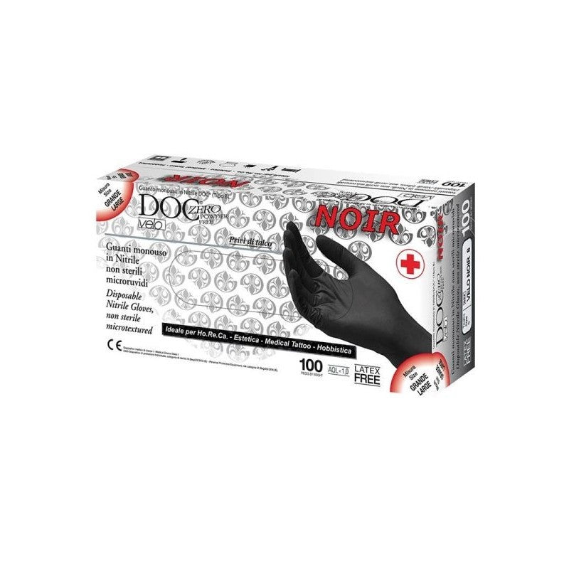 Guanti in nitrile monouso neri senza polvere Doc Black 100 pezzi XL falenashop.myshopify.com