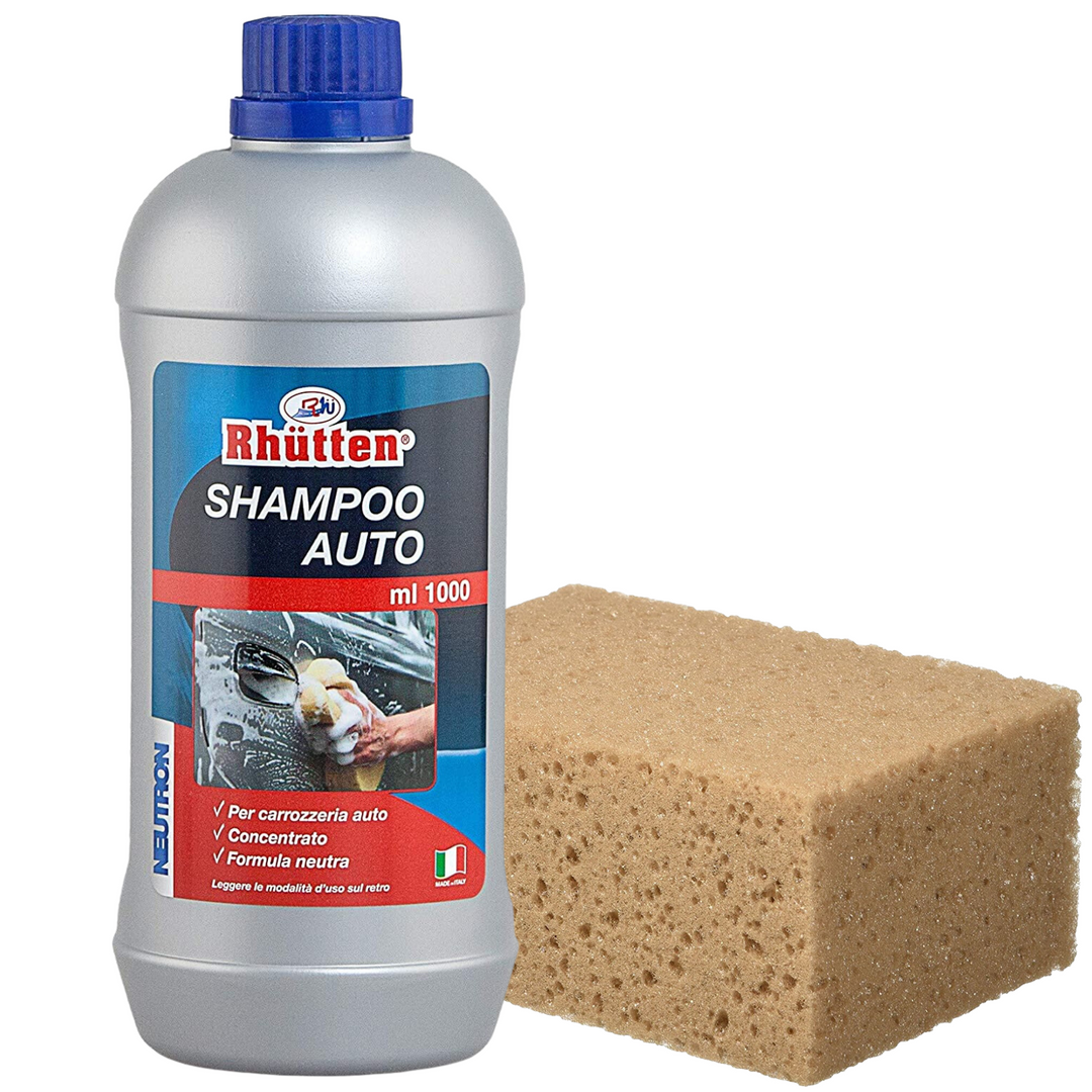 Lavaggio Auto-Moto Kit-2pz Shampoo Rhutten - Spugna