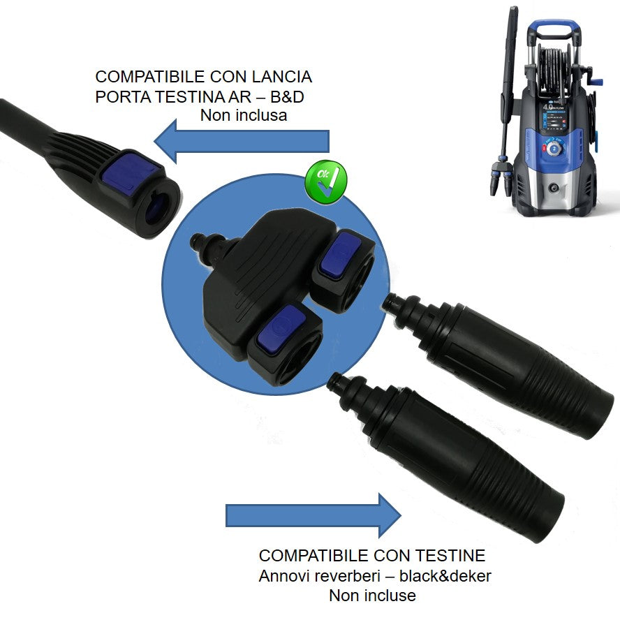 Porta testine doppio Idropulitrice Annovi Reverberi Black Decker falenashop.myshopify.com