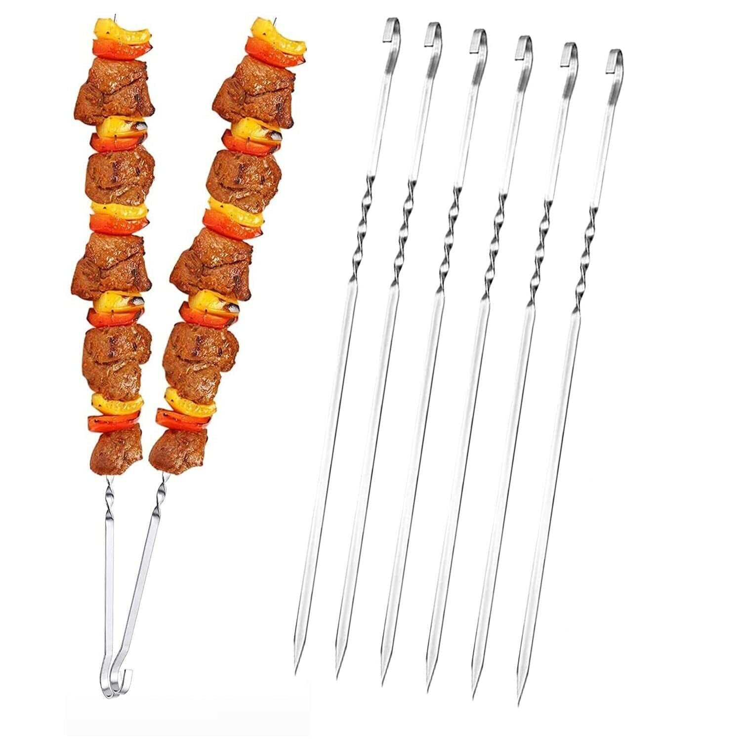 Spiedini per Barbecue in Acciaio Inox n. 6 pz da 35cm falenashop.myshopify.com